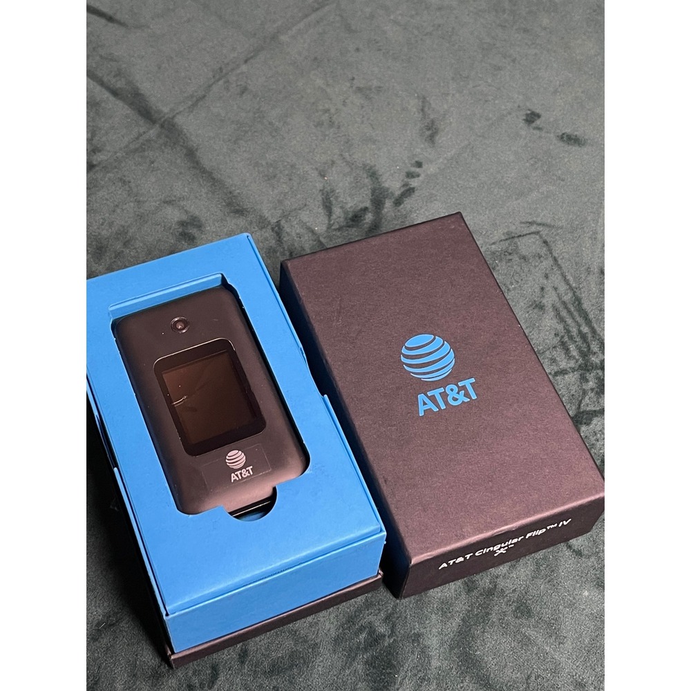AT&T Cingular Flip IV U102AA 4G LTE Black Flip Phone with Charger and Box